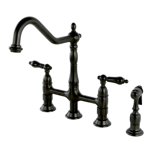 Kingston Brass Duchess Bridge Faucet With Side Sprayer And Reviews Wayfair